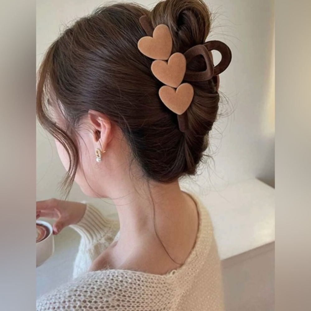 Hair Claws Crab Korea‎ Sweet Heart Shape Hair Clips for Women Girls